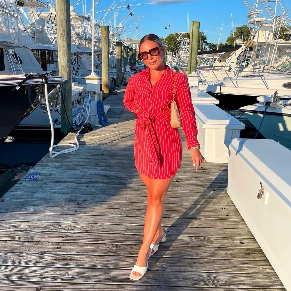 Stripe long sleeve dress